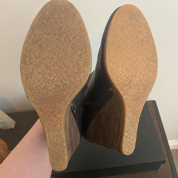 Black coach wedge booties - Picture 4 of 5